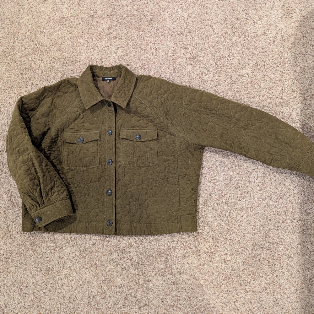 Madewell Olive Corduroy Quilted Jacket